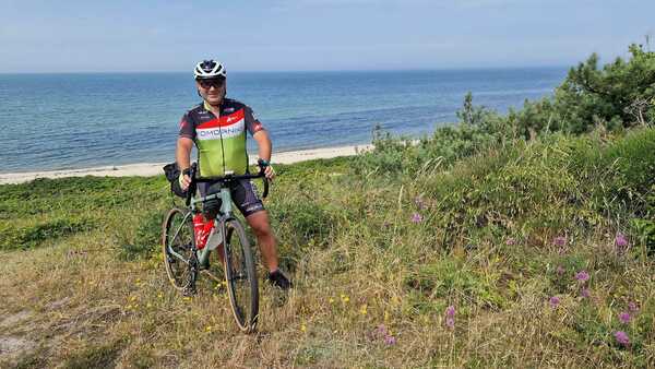 Mateusz na środku Morza Bałtyckiego