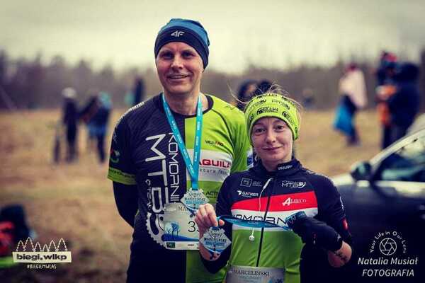 Kasia i Paweł na Marcelińskim Biegu Zimowym 2024